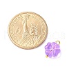 7Pcs 7 Colors Transparent Spray Painted Glass Charms PALLOY-JF03518-01-5