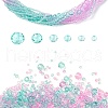 6 Styles Gradient Color Transparent Painted Glass Beads Strands DGLA-YW0001-28J-1