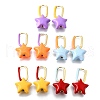 Star Brass Hoop Earrings EJEW-D314-01G-4