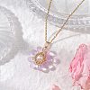 Glass & Glass Pearl Beads Pendants Necklaces for Women NJEW-MZ00106-07-1