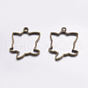 Tibetan Style Alloy Open Back Bezel Pendants PALLOY-L203-12AB-1