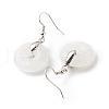 Natural Quartz Crystal Donut Dangle Earrings EJEW-G300-01P-05-3
