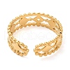 304 Stainless Steel Hollow Open Cuff Rings for Women STAS-D085-36G-3