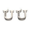 304 Stainless Steel Letter Pendant Rhinestone Settings STAS-Y006-61P-U-1