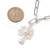 Flower Glass Seed Bead & Shell Pearl Pendant Necklaces NJEW-JN04740-3