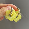Flower Stainless Steel Acrylic Hoop Earrings FS-WGEB331-03-1