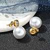 Ion Plating(IP) 304 Stainless Steel Round Stud Earrings EJEW-C099-17D-3
