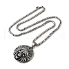 304 Stainless Steel Indian Head Skull Pendant Necklaces for Women Men NJEW-Z076-03AS-4
