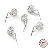 Anti-Tarnish Rhodium Plated 925 Sterling Silver Ice Pick Pinch Bails STER-Z001-119P-4