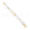 Faceted Round Natural Howlite & Rainbow Moonstone & Potato Natural Cultured Freshwater Pearl Beaded Connector Charms PALLOY-JF03531-04-2