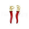 Brass Enamel Pendants KK-Q066-22G-1