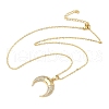 Brass Micro Pave Clear Cubic Zirconia Pendant Necklaces for Women NJEW-S449-01A-G-4