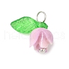 Flower Shape Synthetic Shell Charms PALLOY-JF03863-01-2