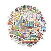 56Pcs Cartoon Train Theme PVC Waterproof Stickers STIC-Z002-09-1