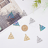DICOSMETIC 18Pcs 3 Colors 201 Stainless Steel Pendants STAS-DC0013-53-4