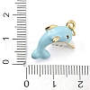 Dolphin Rack Plating Brass Enamel Pendants X-KK-Q804-09G-3