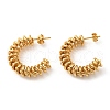 Vacuum Plating 304 Stainless Steel Arch with Spiral Stud Earrings for Women EJEW-F319-08G-1