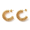 PVD Vacuum Plating 304 Stainless Steel Arch with Spiral Stud Earrings for Women EJEW-F319-08G-1