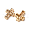 Brass Micro Pave Clear Cubic Zirconia Charms KK-Z112-33G-2