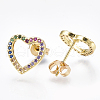 Brass Micro Pave Cubic Zirconia Ear Studs EJEW-S201-45-1
