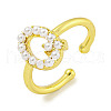 Rack Plating Brass Open Cuff Rings for Women RJEW-F162-01G-Q-1