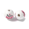 Mother's Day Theme Printed Wood European Beads WOOD-F016-06-1
