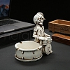 Halloween Resin Punk Skeleton Rock Drummer Ashtray Figurines PW-WG43279-01-3