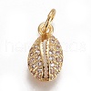 Brass Micro Pave Cubic Zirconia Charms X-ZIRC-E145-80G-1