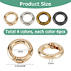 Hobbspring 24Pcs 4 Colors Alloy Spring Gate Rings FIND-HS0001-26A-2