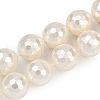 Faceted Round Shell Pearl Beads Strands BSHE-XCP0001-48B-2