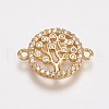 Brass Micro Pave Cubic Zirconia Links ZIRC-E143-40G-1