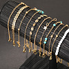 10Pcs Beach Style Alloy & Synthetic Turquoise & Resin Link Anklets WGF01BA-01-2