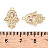 Brass Micro Pave Clear Cubic Zirconia Pendants KK-T073-21G-3