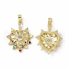 Brass Micro Pave Cubic Zirconia Pendants KK-E068-VC069-1