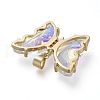 Brass Micro Pave Clear Cubic Zirconia Pendants ZIRC-P079-A01-02-2