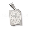 Mother's Day Theme Vacuum Plating 304 Stainless Steel Pendants STAS-D069-01A-GP-2