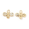 Brass Micro Pave Clear Cubic Zirconia Charms KK-G447-07G-1