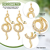 DICOSMETIC Brass Micro Pave Clear & Green Cubic Zirconia Pendants FIND-DC0001-63-4