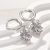 Brass Cubic Zirconia Hoop Earrings EJEW-Q015-02P-D-5