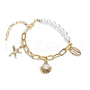 Beach starfish shell pendant imitation pearl bracelet BZ1485-1