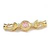 Brass Micro Pave Cubic Zirconia Fold Over Clasps KK-U037-41G-02-1