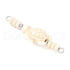 10Pcs 2 Colors Dyed Synthetic Turquoise Turtle Rondelle Beaded Connector Charms PALLOY-JF04013-5