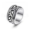 316 Titanium Steel Finger Ring with Enamel for Men PW-WG56139-03-1