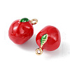 Brass Enamel Charms KK-G462-42LG-2