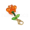2Pcs Halloween Theme Pumpkin Glass Seed Beads Pendant Decorations HJEW-MZ00283-7