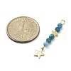 3Pcs 3 Styles Natural Apatite Faceted Round Beaded Pendants PALLOY-JF03604-05-3