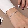 925 Sterling Silver Wheat Chain Bracelets for Women BJEW-A037-09P-4