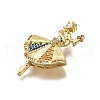 Rack Plating Brass Micro Pave Cubic Zirconia Pendants KK-D343-14G-B-2