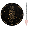 AHADEMAKER 1Pc Cone/Spike/Pendulum Natural Rose Quartz Stone Pendants DIY-GA0004-32D-1