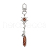 Wire Wrapped Bullet Natural Lapis Lazuli & Red Jasper & Green Aventurine & Quartz Crystal & Synthetic Turquoise Pendant Decorations HJEW-JM03076-3